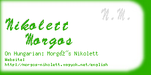 nikolett morgos business card